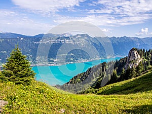 Lake Brienz Alpine lake in the Bernese Oberland in Switzerland