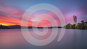 Lake Burley Griffin sunset photo