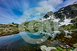 Lake of Cabianca in high Brembana Valley Italy