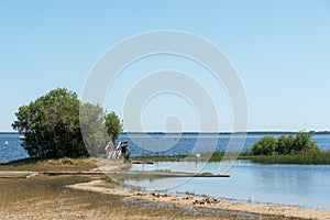 The lake of Carcans-Maubuisson, near Lacanau in France