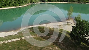 Lake of Castel San Vincenzo, an artificial turquoise lake that is part of the Mainarde Oasis