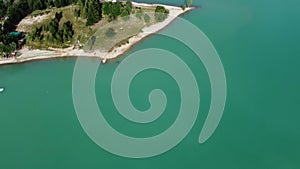 Lake of Castel San Vincenzo, an artificial turquoise lake that is part of the Mainarde Oasis