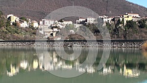 Lake Castel San Vincenzo small town in southern Italy