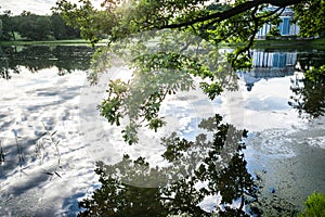 Lake in Catherine Park in Tsarskoe Selo