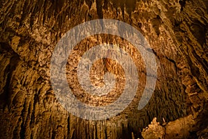 Lake cave rock formations stalactite in Gyokusendo , Okinawa - Japan.