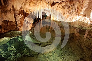 Lake in cave.