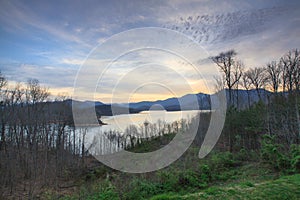 Lake Chatuge at Daybreak in Hiawassee Georgia