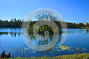 Lake Chernoye in Gatchina. St. Petersburg, Russia