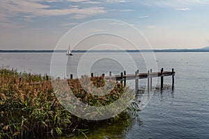 Lake Chiemsee in the bavarian Chiemgau alps