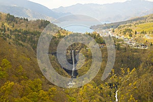 Lake Chuzenji and Kegon Falls view in japan, Tochigi prefecture
