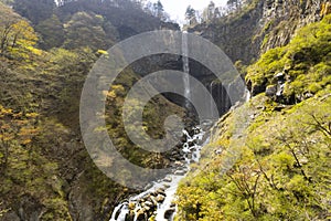 Lake Chuzenji and Kegon Falls view in japan, Tochigi prefecture