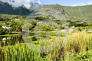 The lake at Cilaos on Reunion island photo