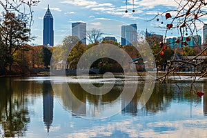 Lake Clara Meer and Midtown Atlanta, USA