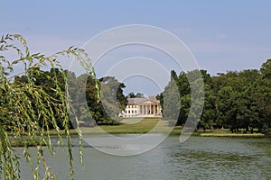 Lake with Classicist manor house in DÃ©g