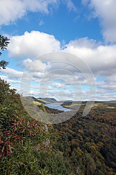 Lake of the Clouds with a dramatic sky, Michigan`s Porcupine Mou