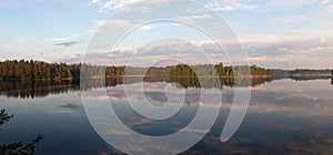 Lake with clouds on a summer day