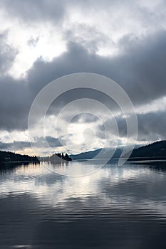 Lake Coeur D`Alene on a Morning in Late Fall