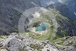 Lake Coldai in Belluno, Italy