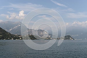 Lake Como and alps in the background.