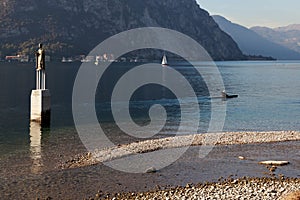 LAKE COMO, ITALY/EUROPE - OCTOBER 29 : Kayaking on Lake Como Lecco Italy on October 29, 2010. Unidentified person.