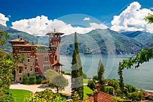 Lake Como, Italy, Europe. Villa was used for film scene in movie