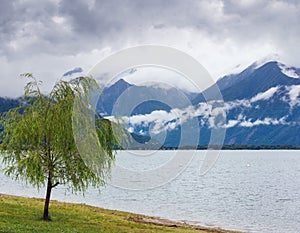 Lake Como (Italy) summer cloudy view