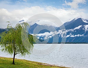 Lake Como (Italy) summer cloudy view