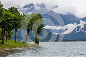 Lake Como Italy summer cloudy view