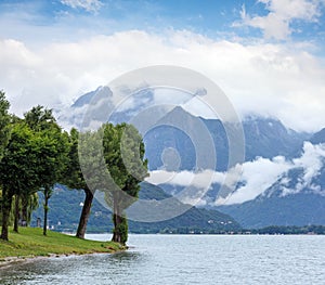 Lake Como Italy summer cloudy view