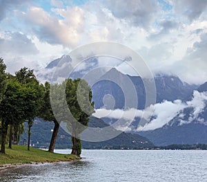 Lake Como (Italy) summer cloudy view
