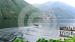 Lake como landscape with ferry
