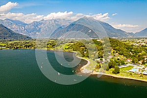 Lake Como IT, Lido di Colico, aerial