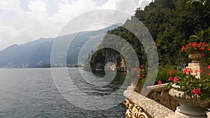 Lake Como. View from Beautiful Italian Villa Balbianello.