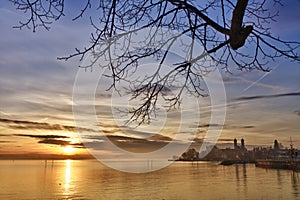 Lake Constance with Schlosskirche (church), German photo