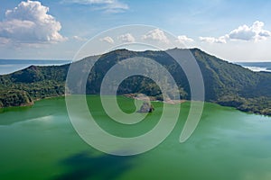 The lake in the crater of Taal volcano is located on the island of Luzon south of the capital of the Philippines, Manila.