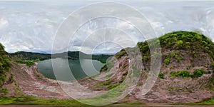 Lake crater at Taal volcano. VR 360, Philippines.