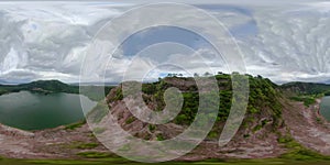 Lake crater at Taal volcano. VR 360, Philippines.