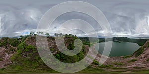 Lake crater at Taal volcano. VR 360, Philippines.