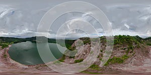 Lake crater at Taal volcano. VR 360, Philippines.