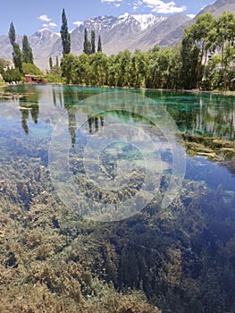 Lake with crystal clear water