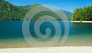 Lake Cushman Beach in Summer