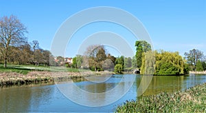 The lake at Cusworth Hall, in April 2020.