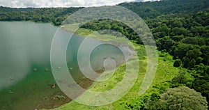 Lake Danau Tamblingan in Mountains of Bali, Indonesia. Hills of north Bali