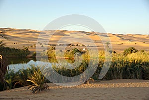 Lake in the desert of Libya