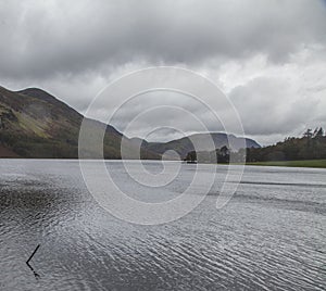 Lake District, Cumbria, England - grey waters of a lake.