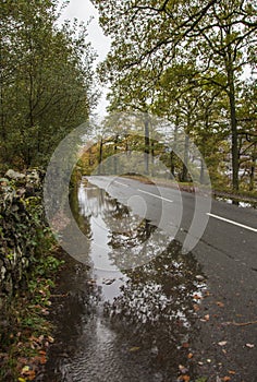 Lake District, Cumbria, England, the UK - a big puddle.