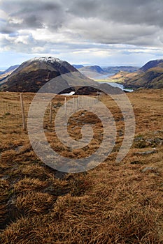 Lake district Landscape Assent of Great Gable