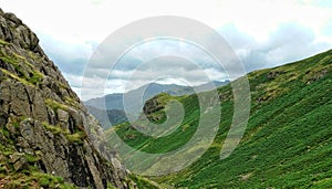 Lake district mountains with clouds