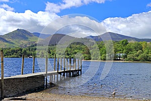 Lake District National Park Dock at Derwent Water Lake near Keswick, Cumbria, England, Great Britain