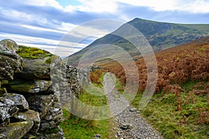 Lake District Walk along a footpath